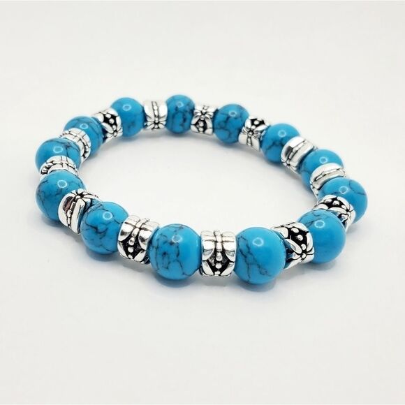 Hand Crafted Tibetan Style Turquoise Bracelet - Picture 6 of 8